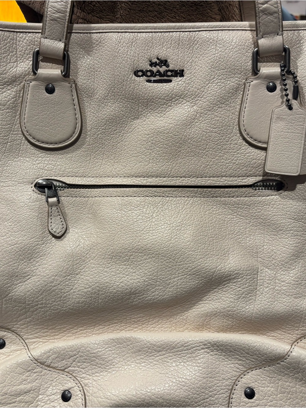 Coach Pebbled Leather Tote Bag in wall to wall Cream - Big!